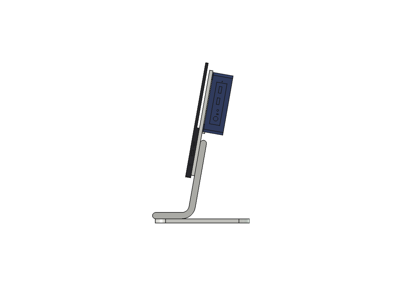 Stand v2 from the side, front on the left
