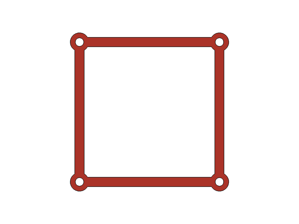 The frame, top view