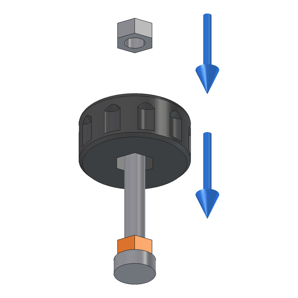 The fix drawn apart, in the order it goes together