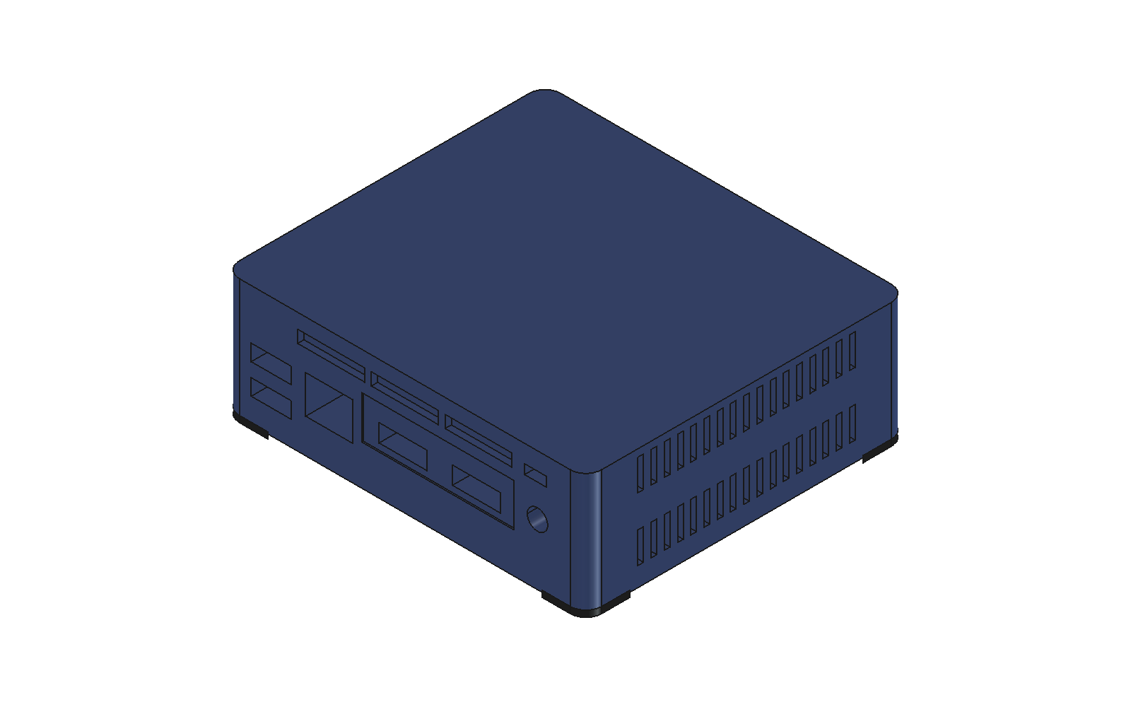 The mini PC model from behind